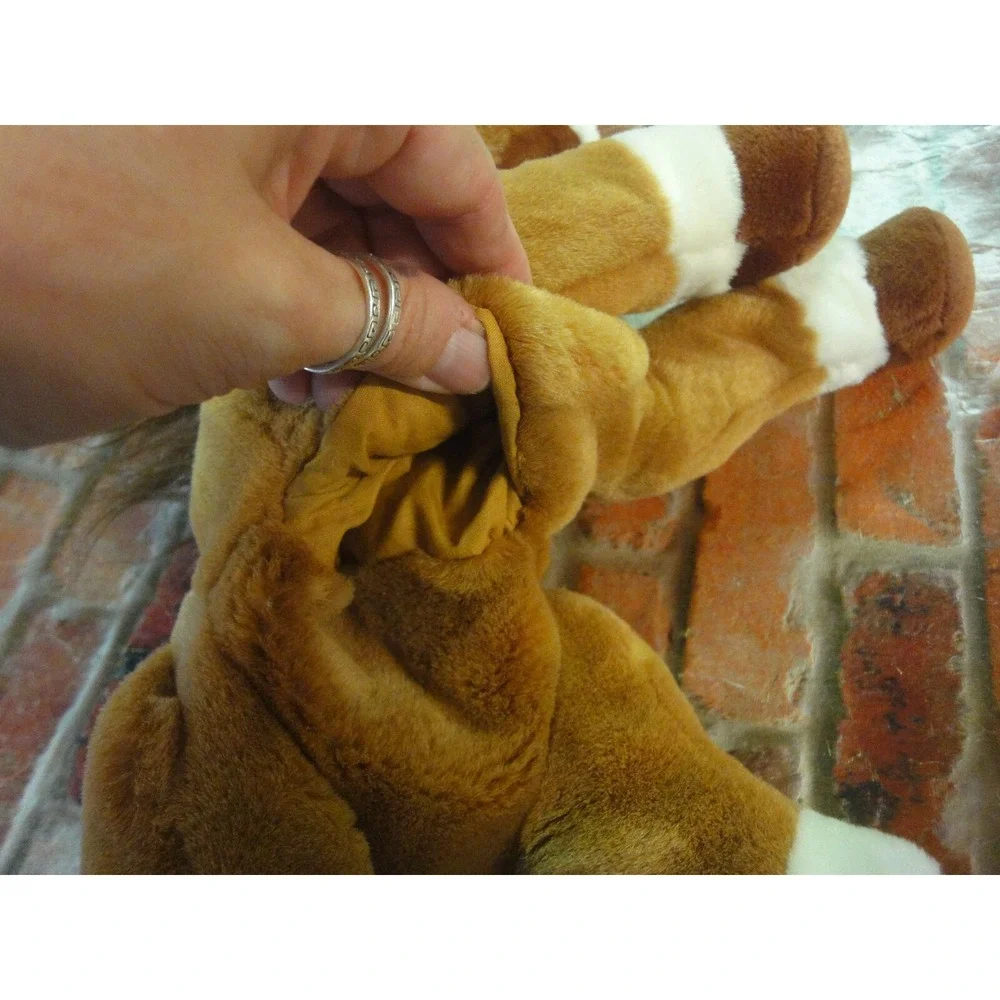 Russ Berrrie Pony Hand Puppet Stuffed Animal Plush Brown White Derby Horse 13